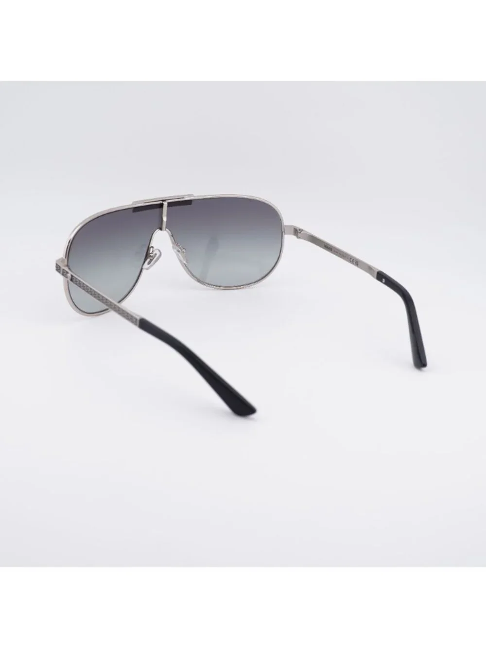 Versace VE2293 100011 Shield Sunglasses Silver Shield Frame, Grey Lenses